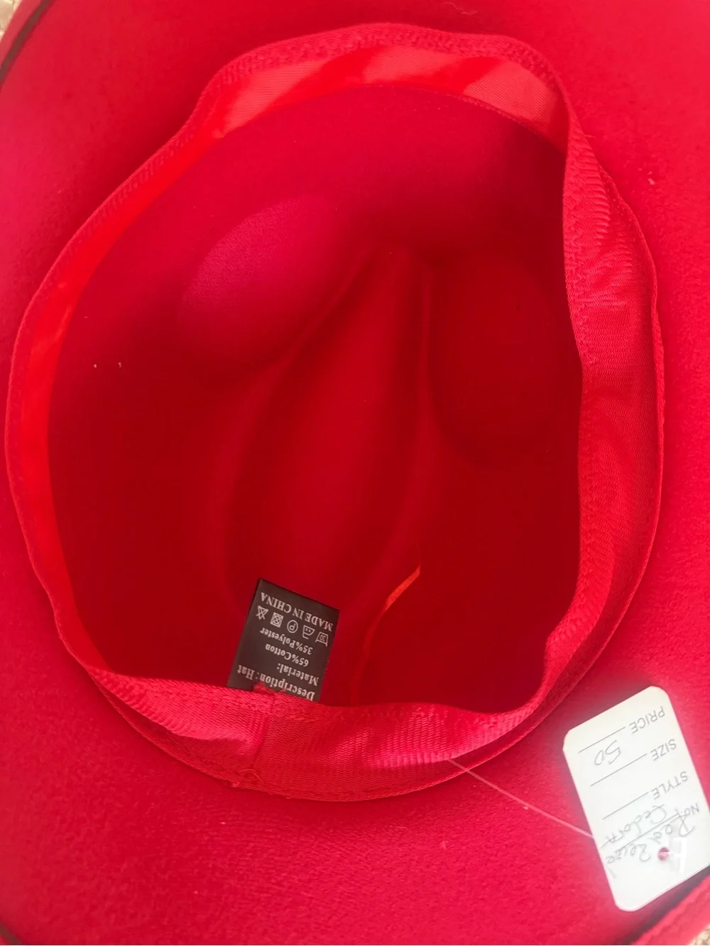 Red Women's Fedora Hat with Sequin Band